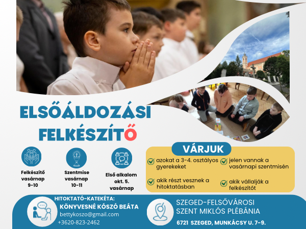 ELSŐÁLDOZÁSI FELKÉSZÍTŐ